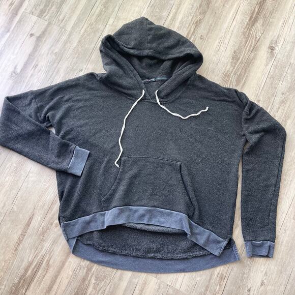 Brandy Melville Oversized Black Lightweight Hoodie Women Pullover Sweatshirt - Picture 1 of 4